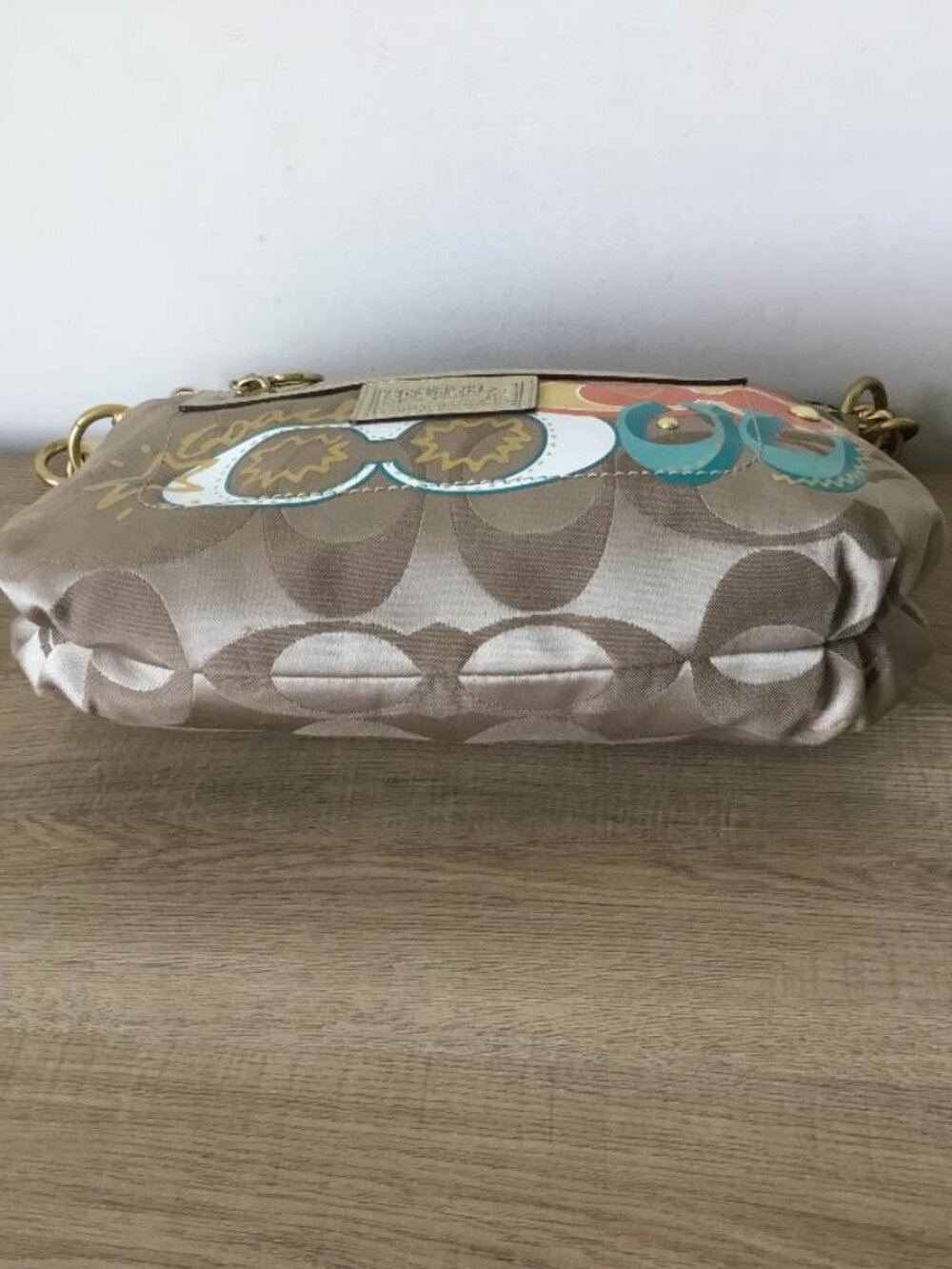 Coach Daisy Poppy Applique Signature Canvas Hobo Bag w/Multicolor Graffiti Art - Picture 9 of 11